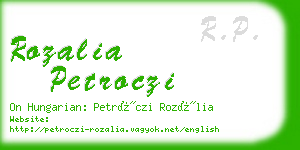 rozalia petroczi business card